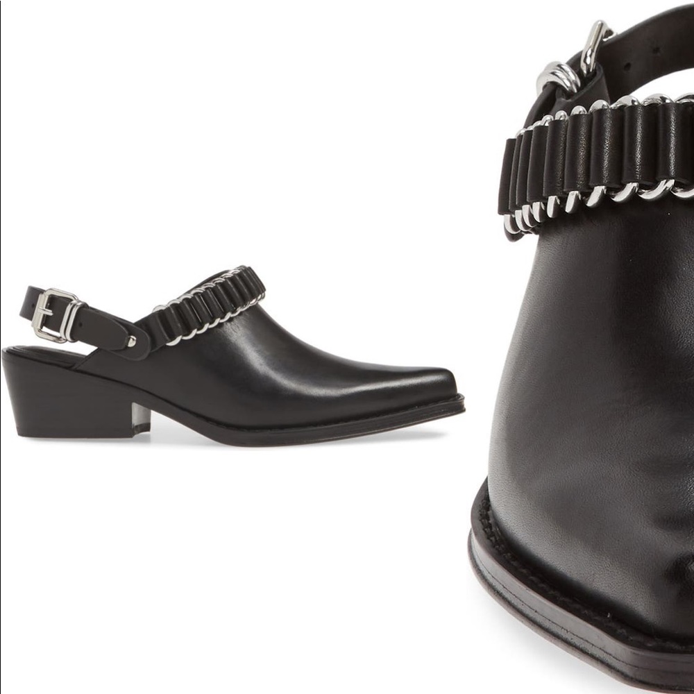 Allsaints Black Leather Slingback Ryder Mules